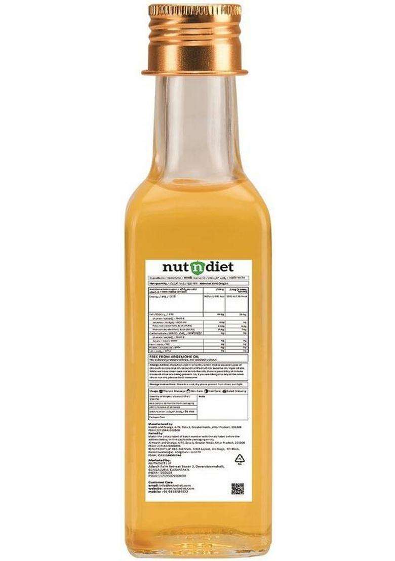 Nutndiet Cold Pressed ,100% Pure Edible Akhrot Ka Tel, Walnut Oil Glass Bottle (100 Ml) - Indya