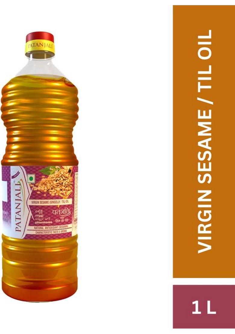 Patanjali Sesame Oil (Gingelly / Til) Pure & Natural, Edible For Cooking, Frying Plastic Bottle (1000 Ml)