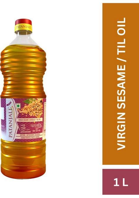 Patanjali Sesame Oil (Gingelly / Til) Pure & Natural, Edible For Cooking, Frying Plastic Bottle (1000 Ml)