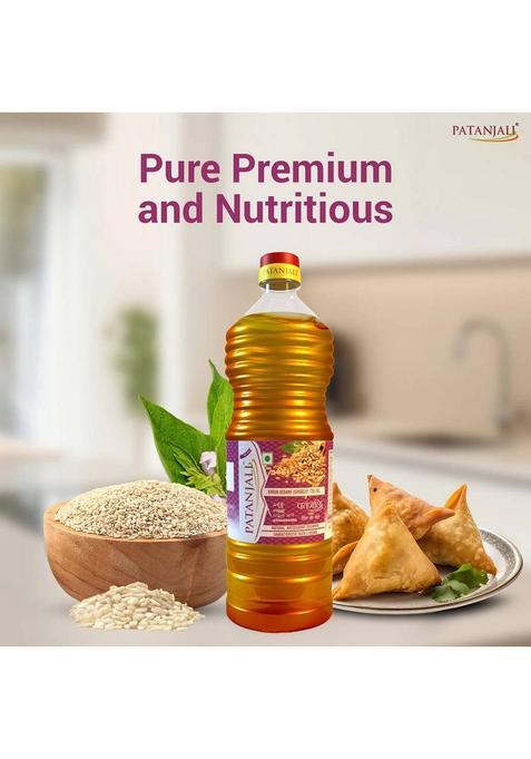 Patanjali Sesame Oil (Gingelly / Til) Pure & Natural, Edible For Cooking, Frying Plastic Bottle (1000 Ml)