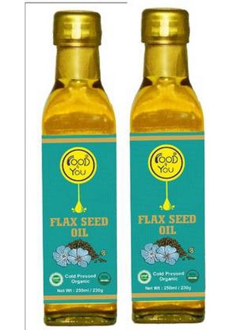Food 4 You Cold Pressed Flaxseed Oil Glass Bottle (2 X 250 Ml)