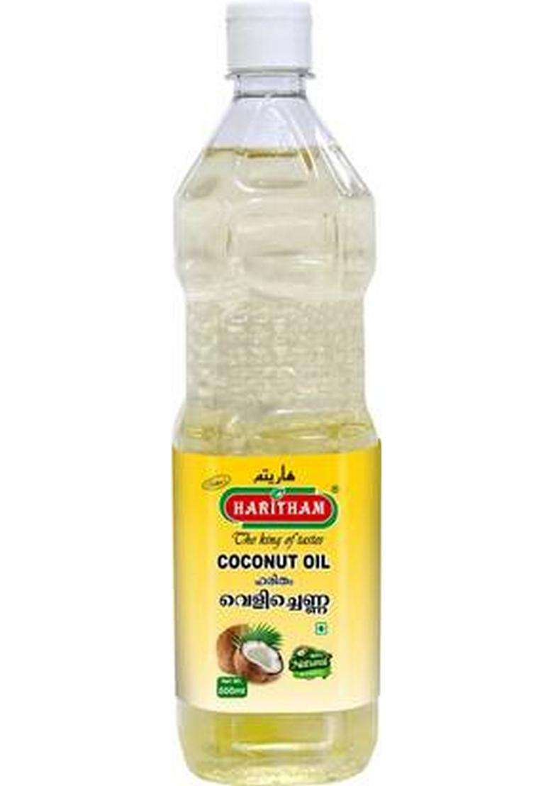 Haritham Coconut Oil Cold Pressed, Natural Cooking For Frying & Baking Pet Bottle (500 Ml) - Indya