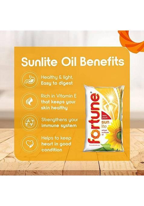 Fortune Sunlite Refined Sunflower Oil Pouch (1 L)