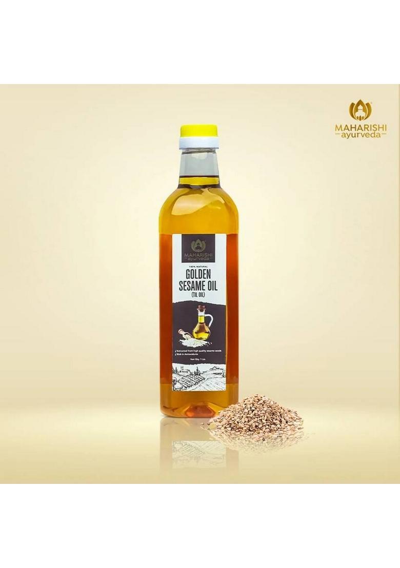 Maharishi Ayurveda Sesame Oil (Til Oil) | 100% Natural & Cold Pressed Improve Heart Health Plastic Bottle (1 L)