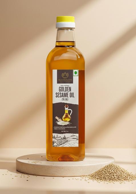 Maharishi Ayurveda Sesame Oil (Til Oil) | 100% Natural & Cold Pressed Improve Heart Health Plastic Bottle (1 L)