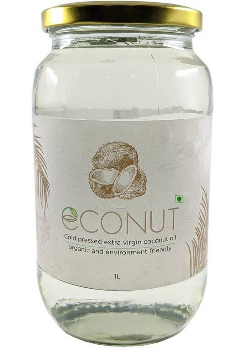 Econut Extra Virgin Coconut Oil 1 Litre Glass Bottle (1 L)