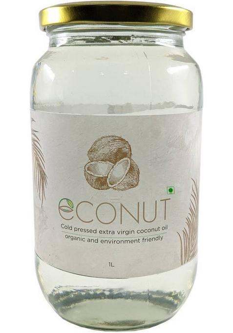 Econut Extra Virgin Coconut Oil 1 Litre Glass Bottle (1 L)