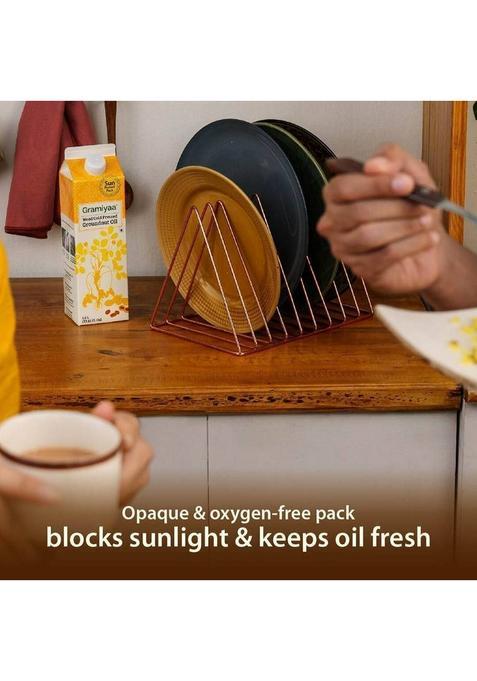 Gramiyaa Wood Cold Pressed Groundnut Oil (Peanut Oil)-1Ltr-Marachekku Oil/Kachi Ghani Tetrapack (1 L)