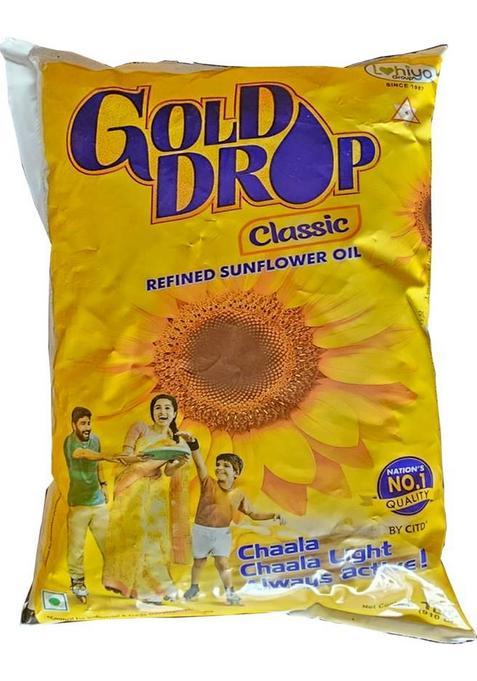 Gold Drop Classic Refined Sunflower Oil Pouch (910 G)