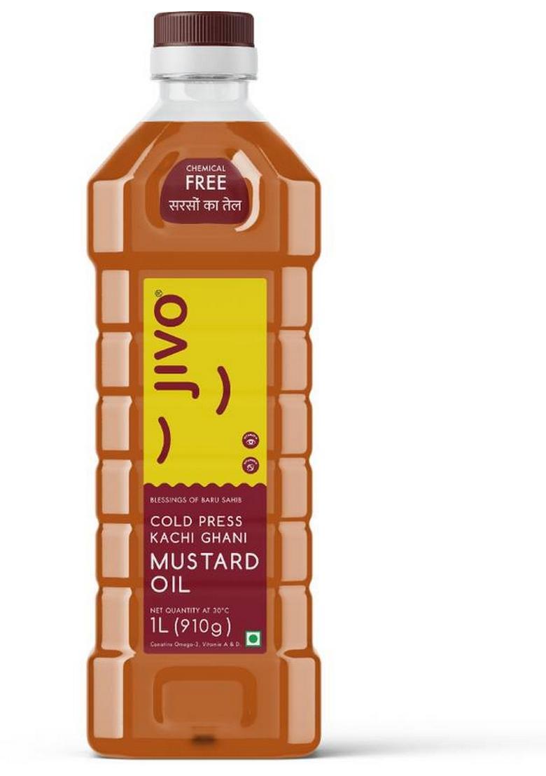 Jivo Cold Pressed Pure Cooking (Pack Of 1) Mustard Oil Plastic Bottle (1 L)