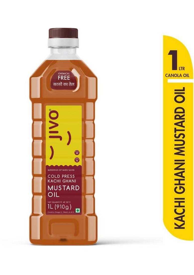 Jivo Cold Pressed Pure Cooking (Pack Of 1) Mustard Oil Plastic Bottle (1 L)