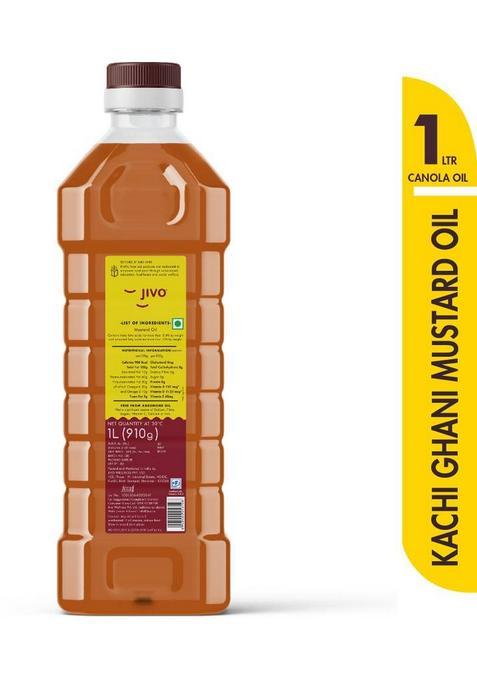 Jivo Cold Pressed Pure Cooking (Pack Of 1) Mustard Oil Plastic Bottle (1 L)