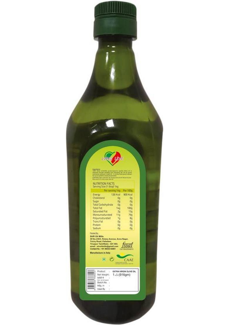 Long Live Extra Virgin Olive Oil First Cold Pressed (Imported From Italy) -1 Ltr Plastic Bottle (1 L)