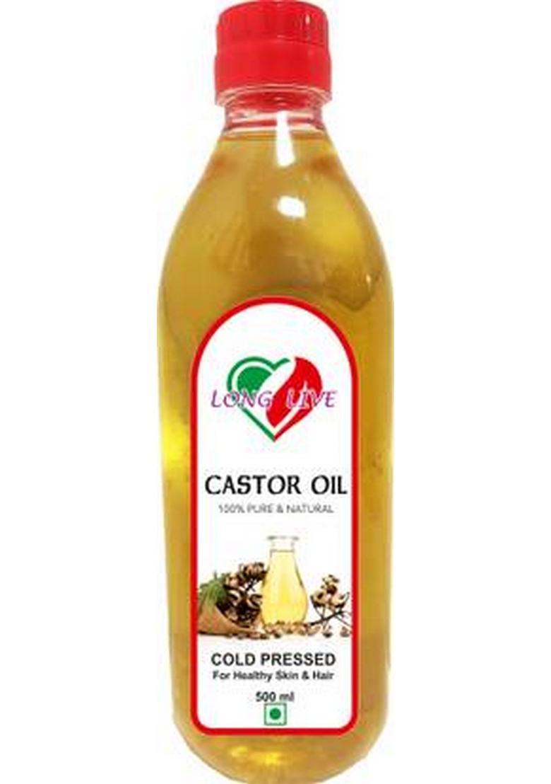 Long Live Castor Oil For Skin & Hair With Vitamin E, Omega-6 9, Mineral Free Plastic Bottle (500 Ml)