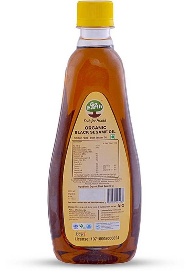 Label Go Earth Organic Black Sesame Oil For Hair Growth, Body Massage, & Cooking Plastic Bottle (250 Ml)