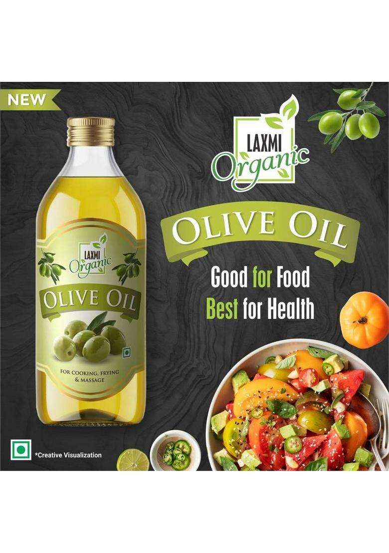 Laxmi Organic Olive / Jaitun Tail/ Edible Food Cooking Oil Extra Light And For Skin Plastic Bottle (1 L) - Indya