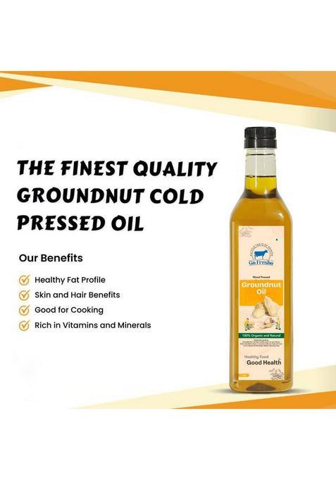 Go Fresho \Wood Pressed Groundnut Oil | 100% Pure & Organic Cold Peanut Pet Bottle (1000 Ml)
