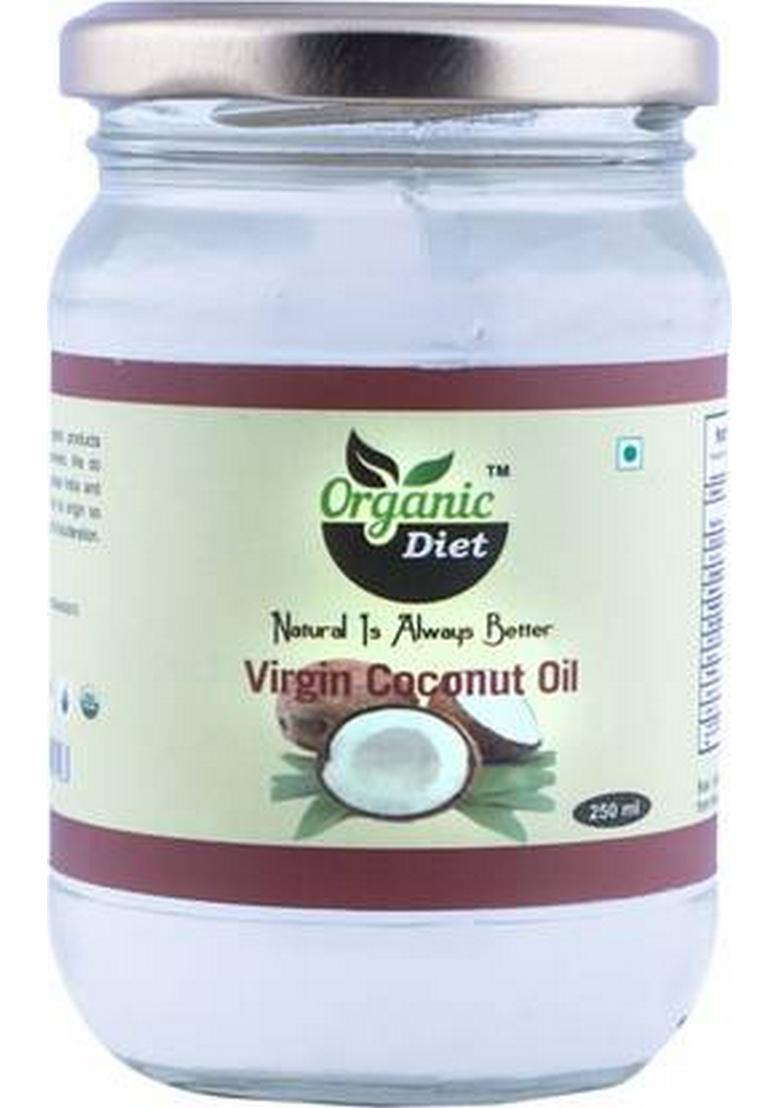 Organic Diet Virgin Coconut Oil Glass Bottle (250 Ml)