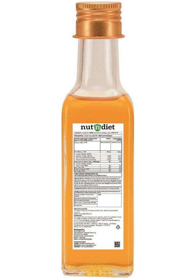 Nutndiet Heart Healthy Edible Ramtil Ka Tel For Cooking, Body Massage And Hair Care, Niger Oil Glass Bottle (100 Ml) - Indya