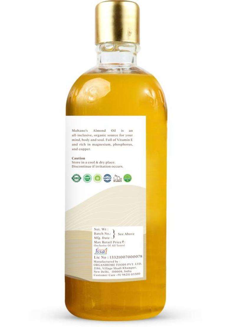 Multano Pro Almond Oil Badam Ka Tel Pure Virgin Pet Bottle (220 Ml) - Indya