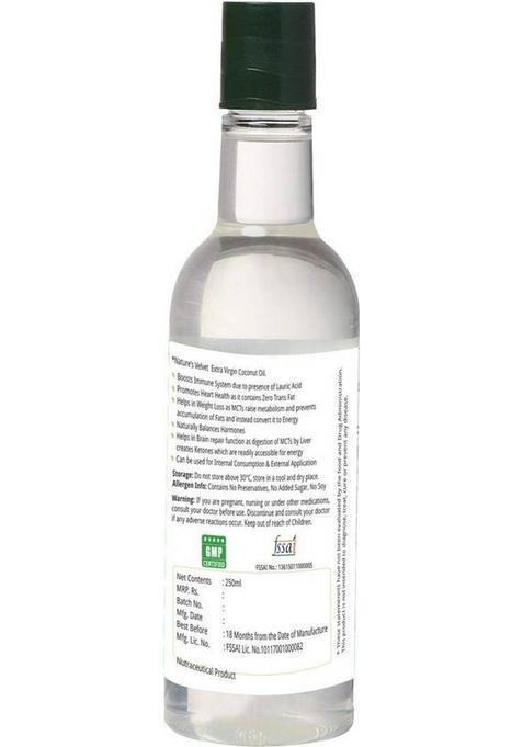 Natures Velvet Lifecare Virgin Coconut Oil 250Ml For Cooking & Skin,Hair Care With Rich Mcts