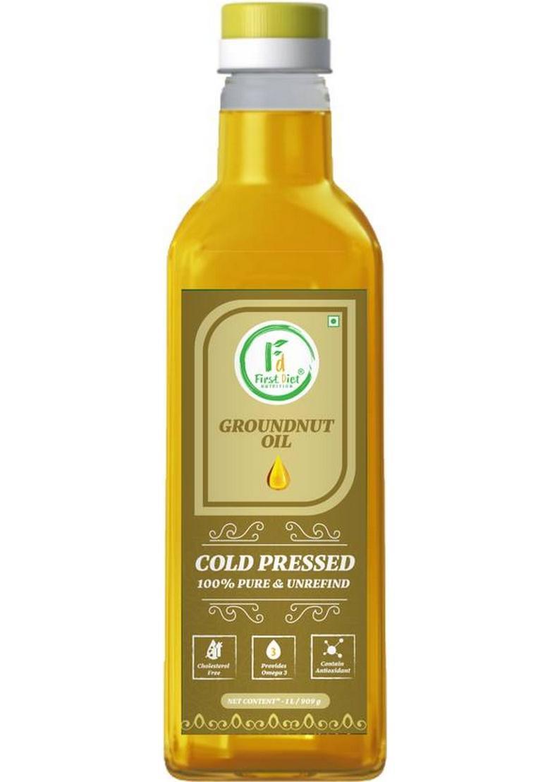 First Diet Nutrition Groundnut Cold Pressed Oil Plastic Bottle (1 L)