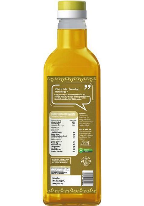 First Diet Nutrition Groundnut Cold Pressed Oil Plastic Bottle (1 L)