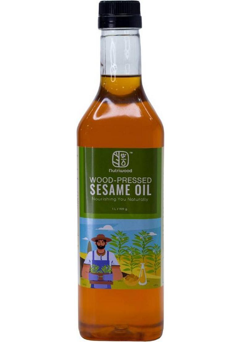 Nutriwood Wood Pressed Sesame Oil | Kolhu/Kacchi Ghani/Chekku Pet Bottle (1 L)
