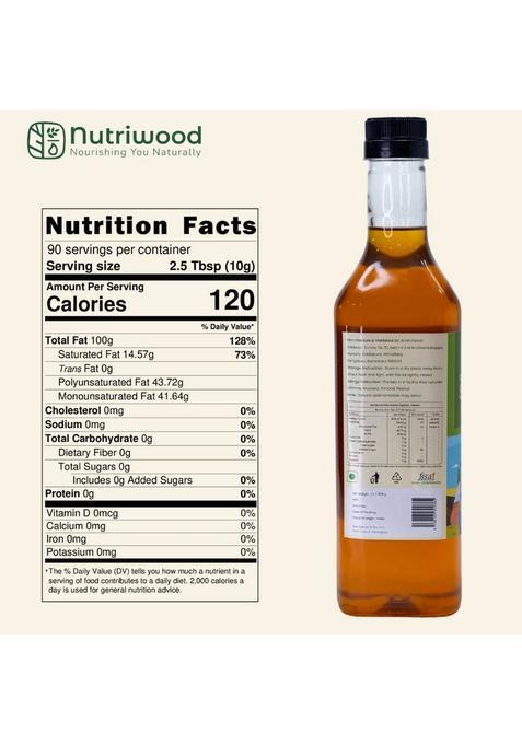 Nutriwood Wood Pressed Sesame Oil | Kolhu/Kacchi Ghani/Chekku Pet Bottle (1 L)