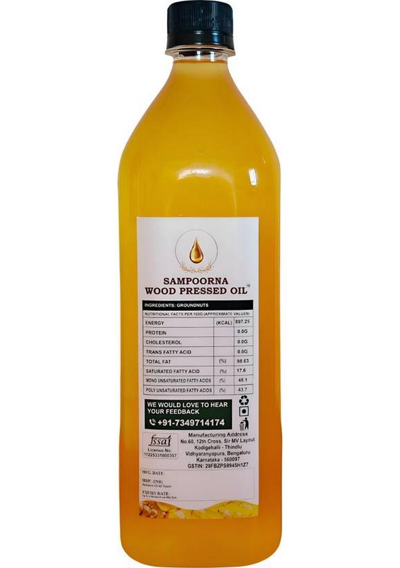 Sampoorna 1 Ltr Cold Pressed Groundnut Oil Pet Bottle (1 L)