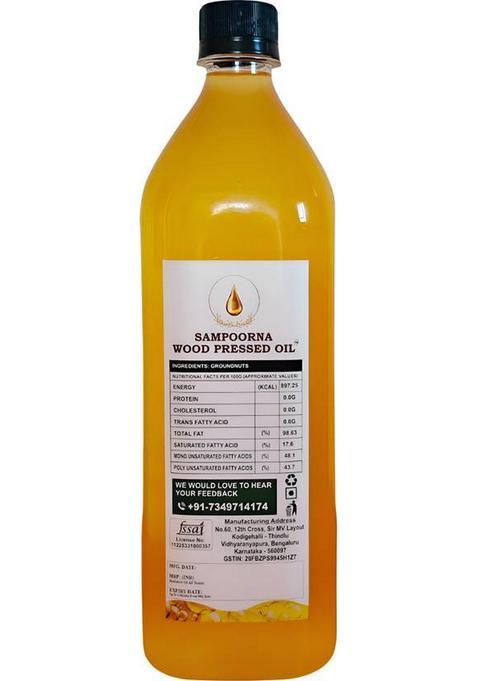 Sampoorna 1 Ltr Cold Pressed Groundnut Oil Pet Bottle (1 L)