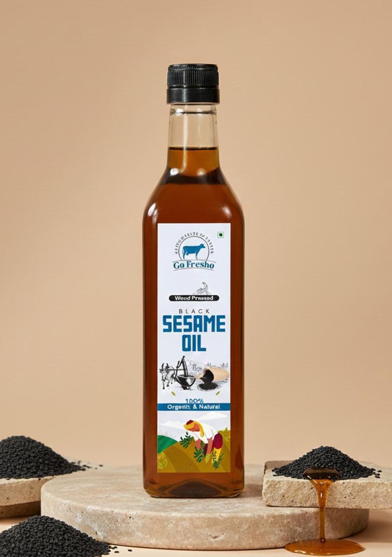 Go Fresho Wood Pressed Black Sesame Oil | 100% Pure, Natural & Cold Pet Bottle (1 L)