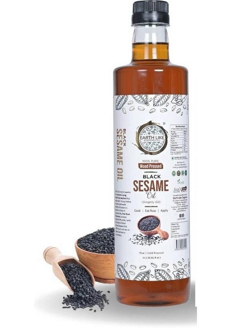 Earth Like Wood Pressed Black Sesame Oil 1 Liter|Cold From Ghani/Chekku Pet Bottle (1 L)