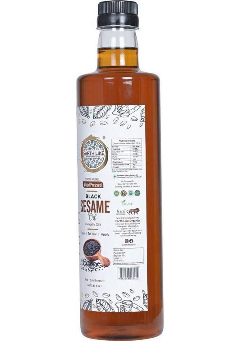 Earth Like Wood Pressed Black Sesame Oil 1 Liter|Cold From Ghani/Chekku Pet Bottle (1 L)
