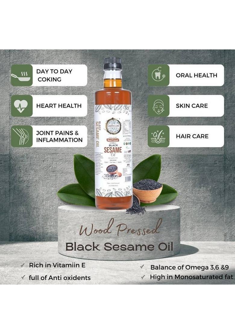 Earth Like Wood Pressed Black Sesame Oil 1 Liter|Cold From Ghani/Chekku Pet Bottle (1 L)