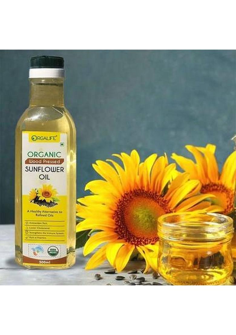 Orgalife Organic Wood Pressed Sunflower Oil 500Ml Plastic Bottle (0.5 L)