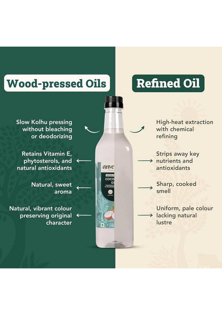 Anveshan Wood Cold Pressed Coconut Oil