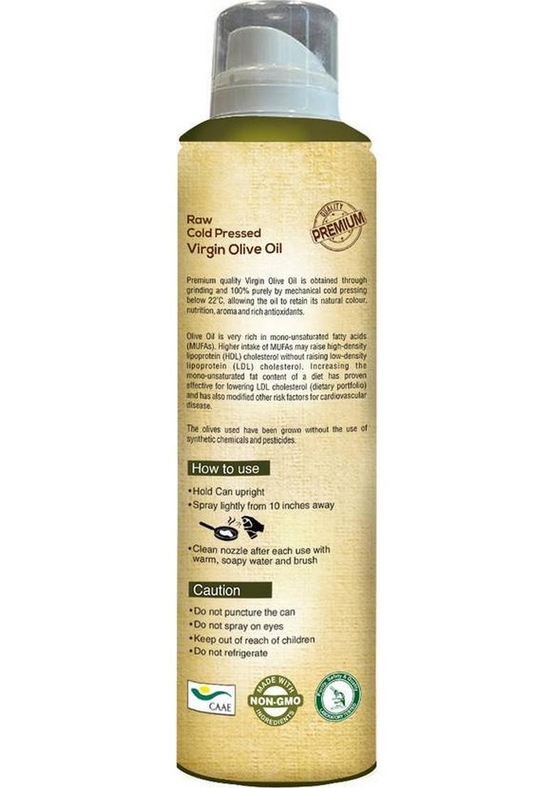 Pure Nutrition 100% Organic Cold Pressed, Cook With 10X Less Oil, Baking, Air-Frying, Saute Olive Oil Tin (200 Ml)