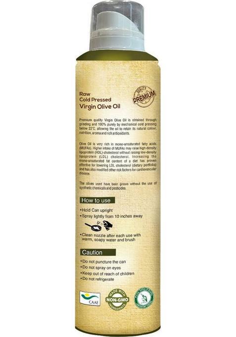 Pure Nutrition 100% Organic Cold Pressed, Cook With 10X Less Oil, Baking, Air-Frying, Saute Olive Oil Tin (200 Ml)