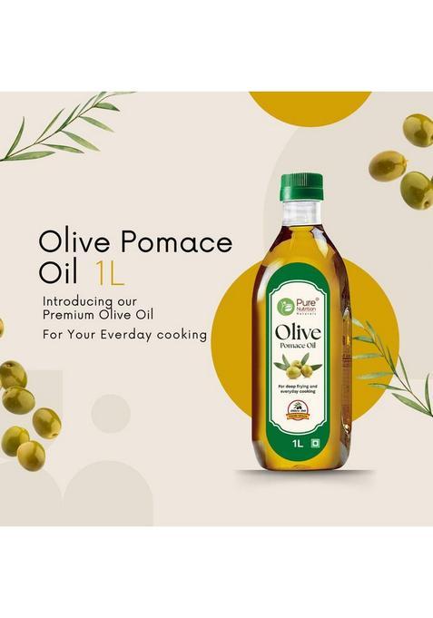 Pure Nutrition Cooking Pomace Edible Olive Oil, Frying, Baking, Healthy Oil Low Fat Pet Bottle (1 L)