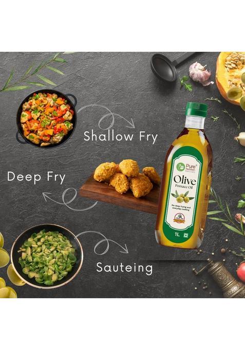 Pure Nutrition Cooking Pomace Edible Olive Oil, Frying, Baking, Healthy Oil Low Fat Pet Bottle (1 L)