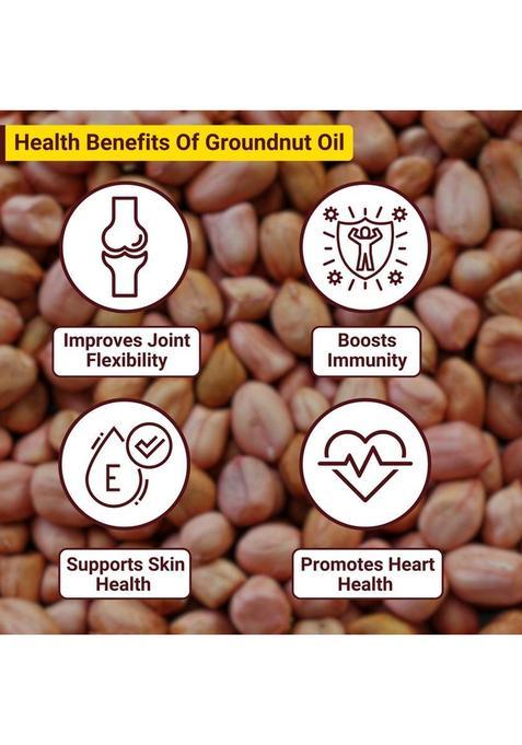 Orgipure Naturals 1 Liter Unrefined Chemical-Free 100% Pure And Natural Cold-Pressed Groundnut Oil Pet Bottle (1 L)