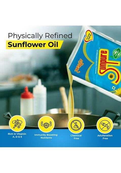 Sunpure Physically Refined Sunflower Oil Pouch (1 L)