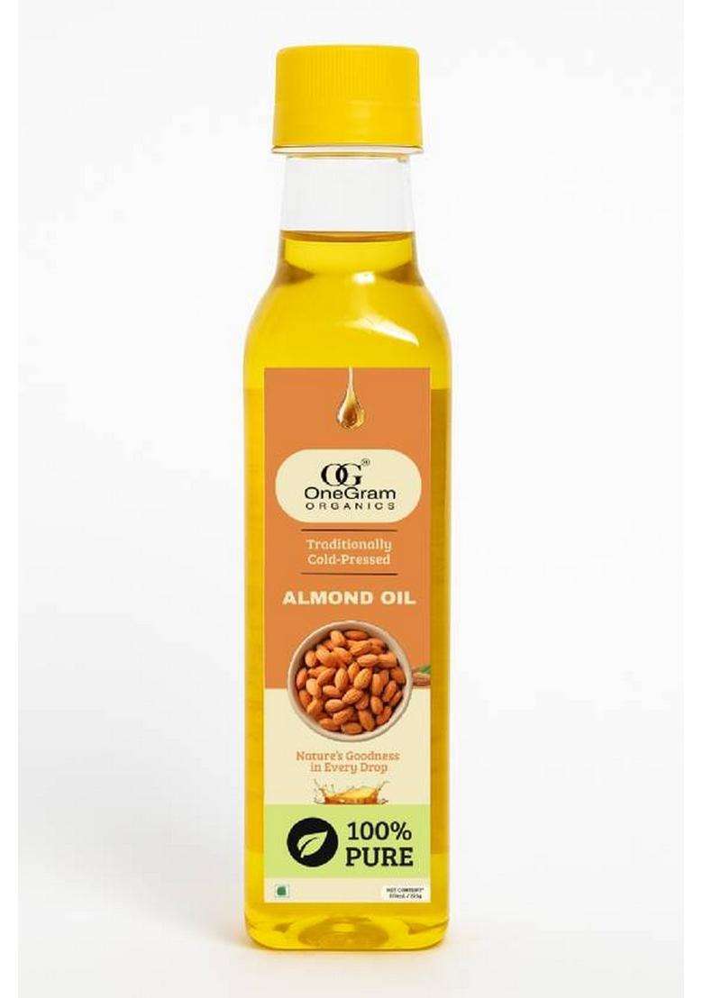Onegram Organics Cold Pressed Almond Oil Badam Ka Tel Pure Pet Bottle Plastic (250 Ml) - Indya
