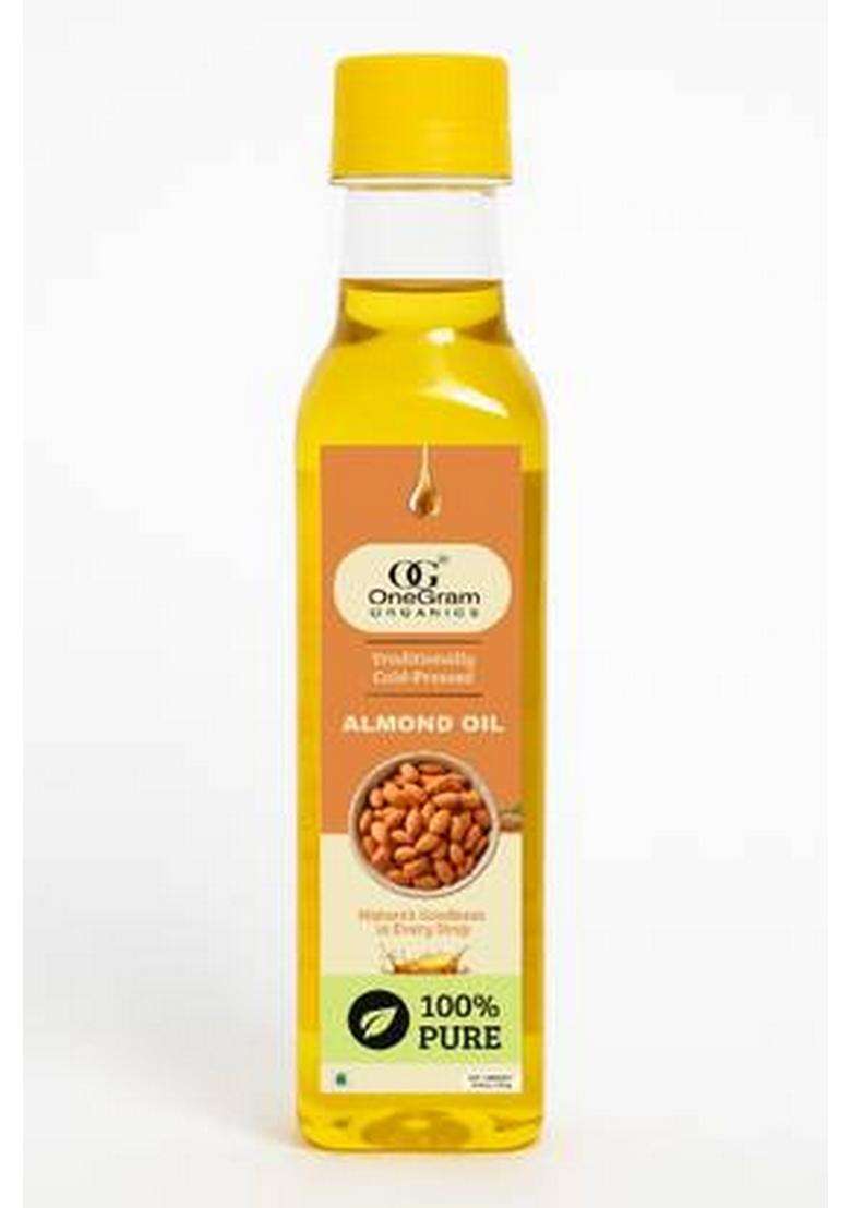 Onegram Organics Cold Pressed Almond Oil Badam Ka Tel Pure Pet Bottle Plastic (250 Ml) - Indya