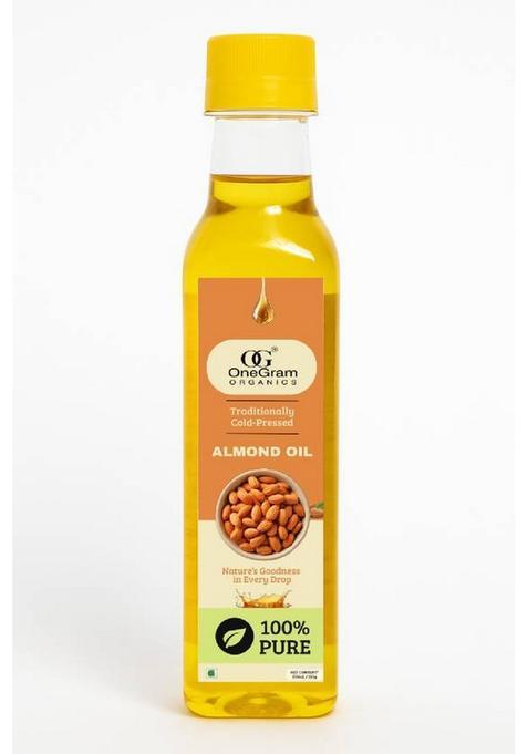 Onegram Organics Cold Pressed Almond Oil Badam Ka Tel Pure Pet Bottle Plastic (250 Ml)