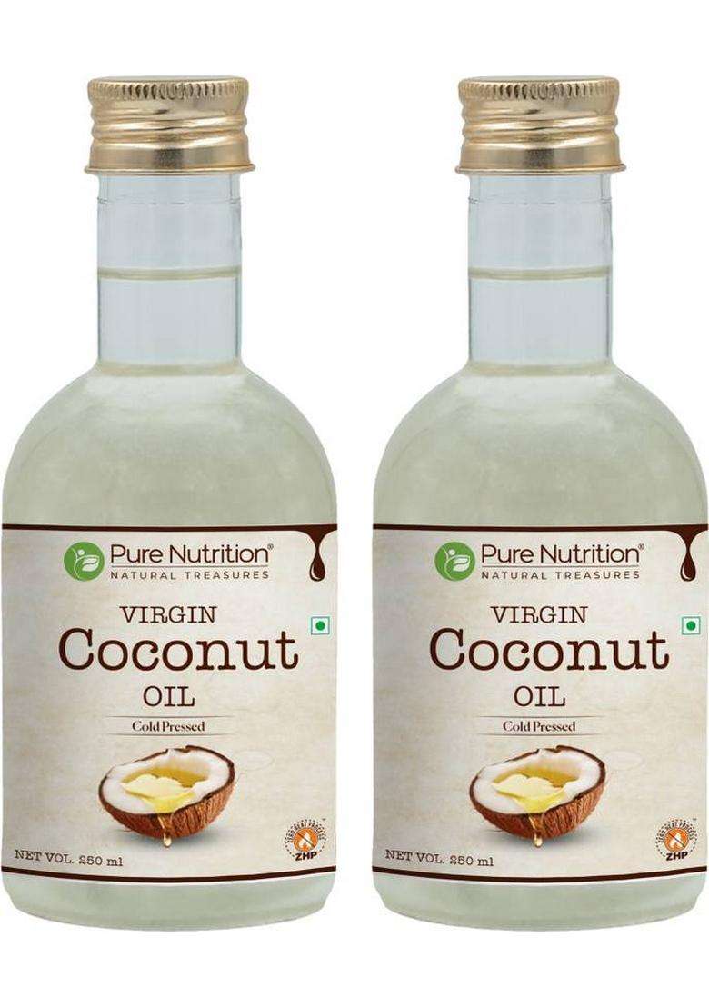 Pure Nutrition Vital Raw Cold Pressed Extra Virgin Coconut Oil For Immunity, Hair & Skin Pet Bottle (2 X 250 Ml) - Indya