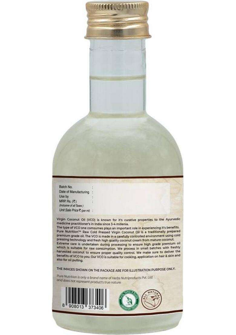 Pure Nutrition Vital Raw Cold Pressed Extra Virgin Coconut Oil For Immunity, Hair & Skin Pet Bottle (2 X 250 Ml) - Indya