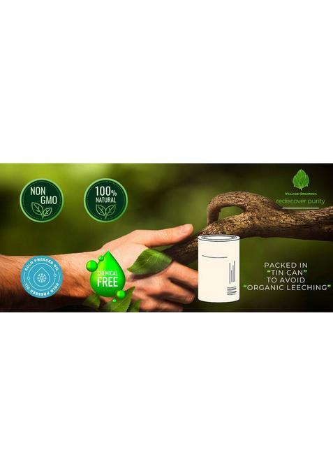 Village Organica Cold Pressed Groundnut Oil | Peanut Pure & Unadulterated Chemical Free Tin (1 L)