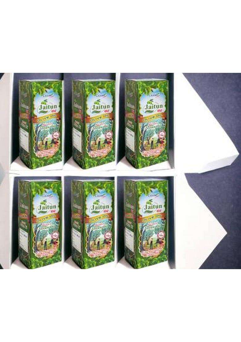 Laxmi Olive Oil Jaitun Ka Tail Virgin Extra Light Edible Cooking Body Hair Massage Tel Box (6 X 100 Ml) - Indya
